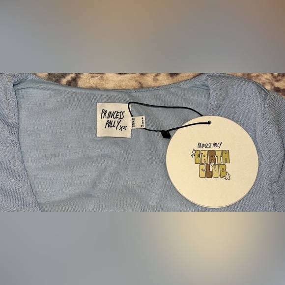 PRINCESS POLLY ALDERNEY CROP MESH TOP BLUE SIZE 2 - Picture 5 of 9